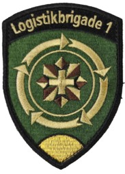 Bild von Logistikbrigade 1 gold mit Klett (mit schwarzem Rand)